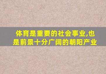 体育是重要的社会事业,也是前景十分广阔的朝阳产业