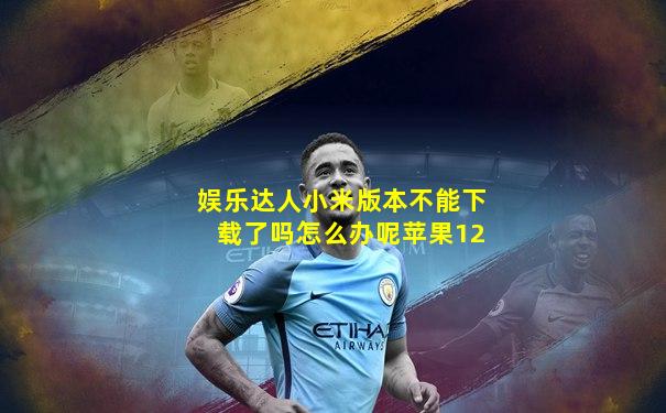 娱乐达人小米版本不能下载了吗怎么办呢苹果12