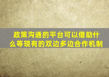 政策沟通的平台可以借助什么等现有的双边多边合作机制