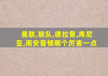 曼联,狼队,德拉普,库尼亚,南安普顿哪个厉害一点
