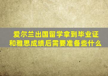 爱尔兰出国留学拿到毕业证和雅思成绩后需要准备些什么