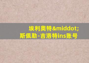 埃利奥特·斯佩勒-吉洛特ins账号