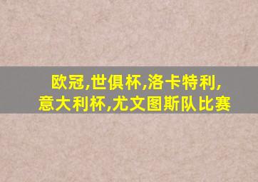 欧冠,世俱杯,洛卡特利,意大利杯,尤文图斯队比赛
