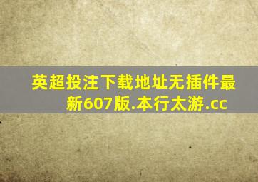 英超投注下载地址无插件最新607版.本行太游.cc