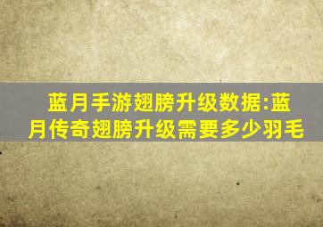 蓝月手游翅膀升级数据:蓝月传奇翅膀升级需要多少羽毛
